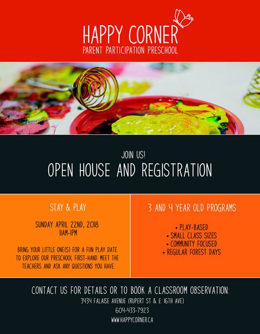 Happy Corner Open House and Registration – Join Us!